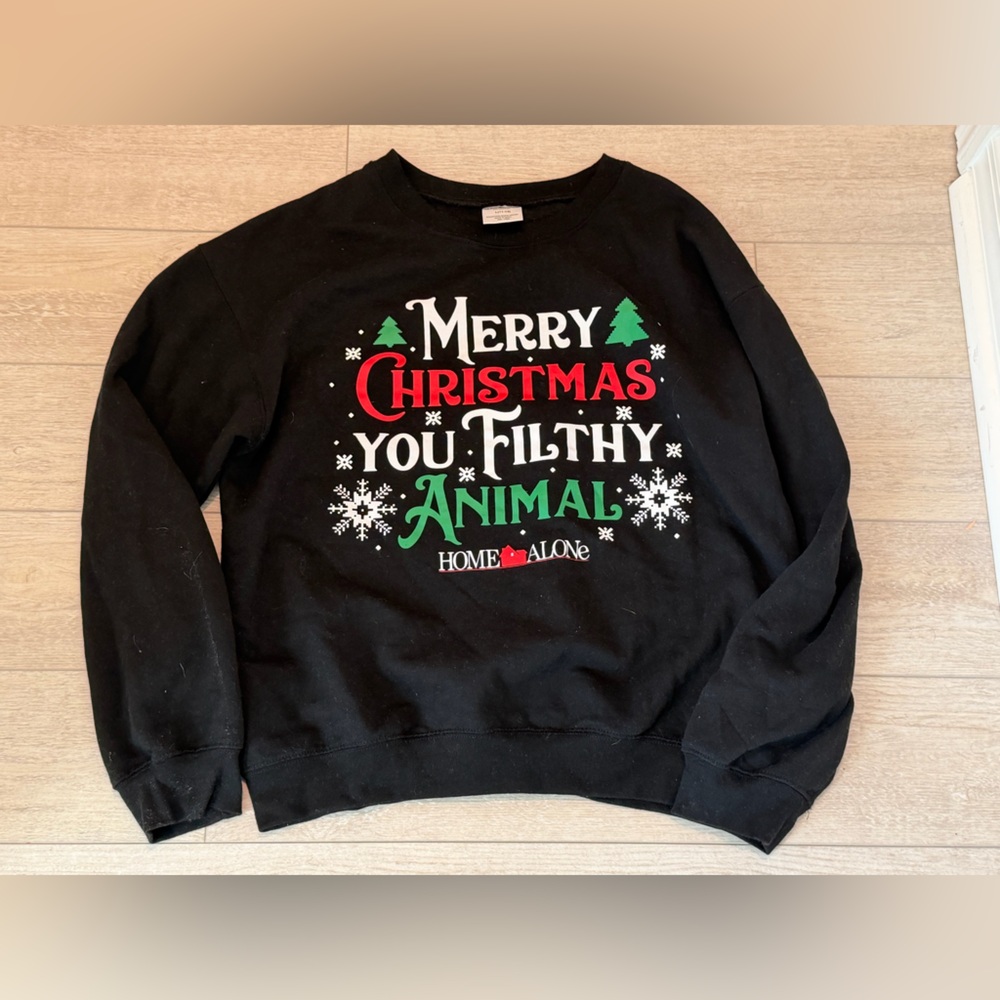 Black Christmas Sweater - Home Alone Theme